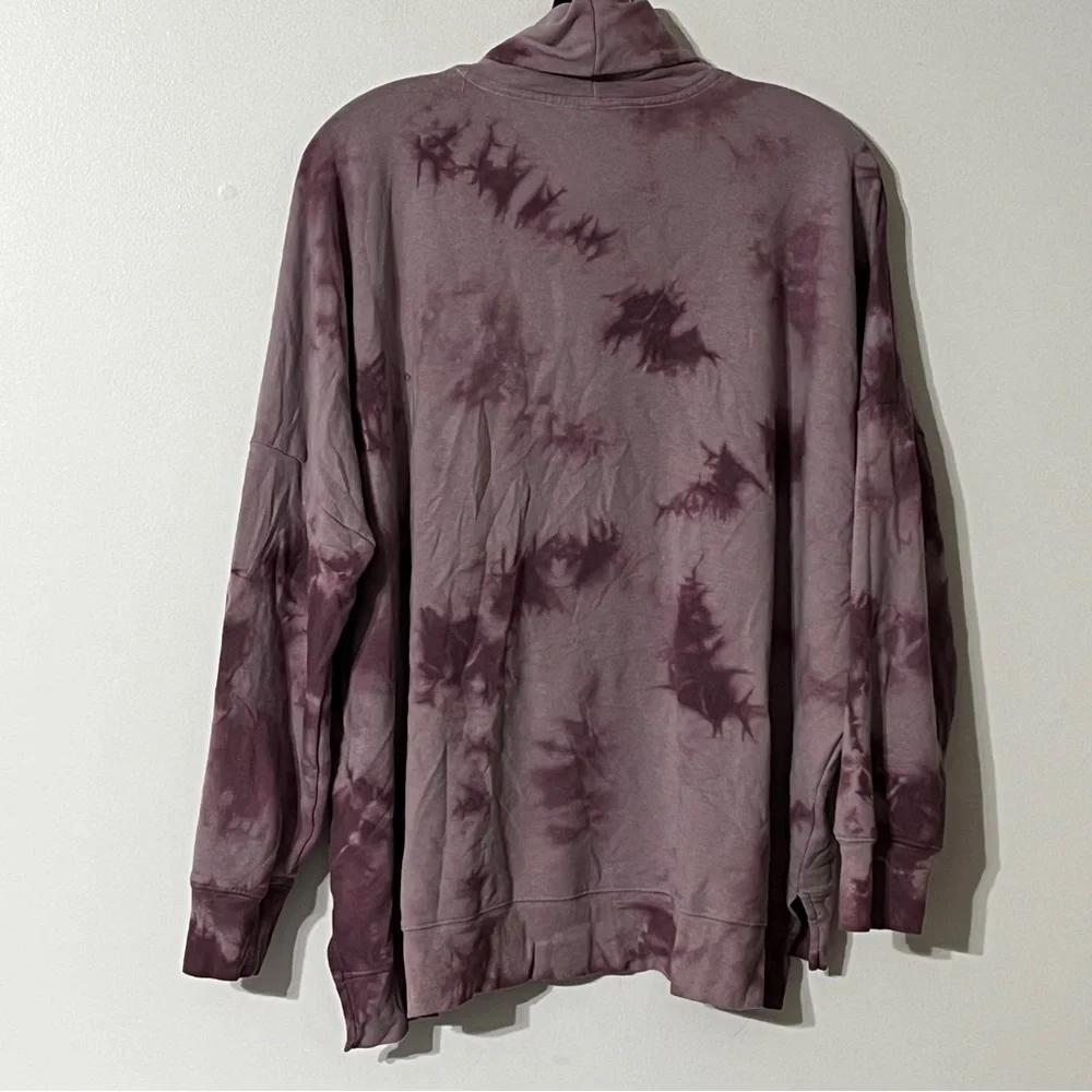 Victoria's Secret PINK Tie Dye Long Sleeve Cowl Neck Purple Sweatshirt